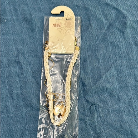 Carisma Gold White Braid Set of 2 Choker Long Constellation Star Locket Necklace - Picture 2 of 4